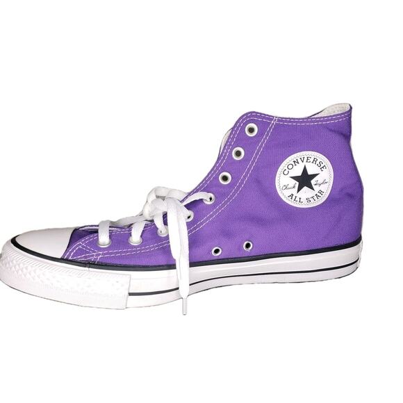 Converse Mens Size 12 All Star Chuck Taylor Hi High Top Sneaker Electric Purple - Picture 2 of 6